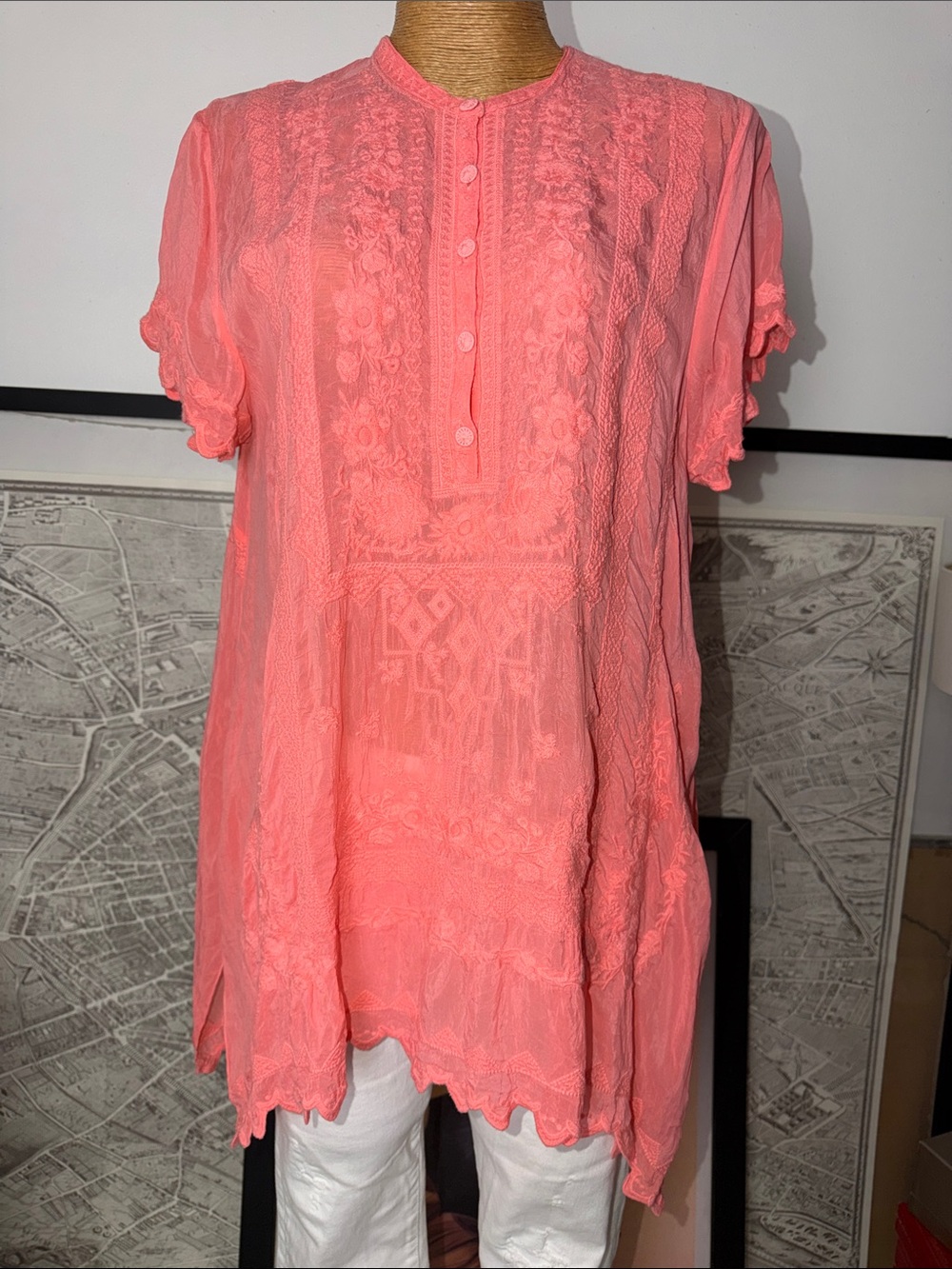JOHNNY WAS tunic CORAL Size XL